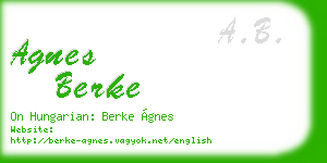 agnes berke business card
