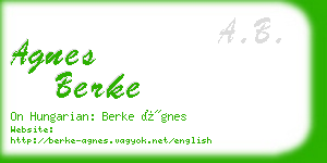 agnes berke business card